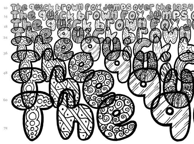 Doodle Gum font waterfall